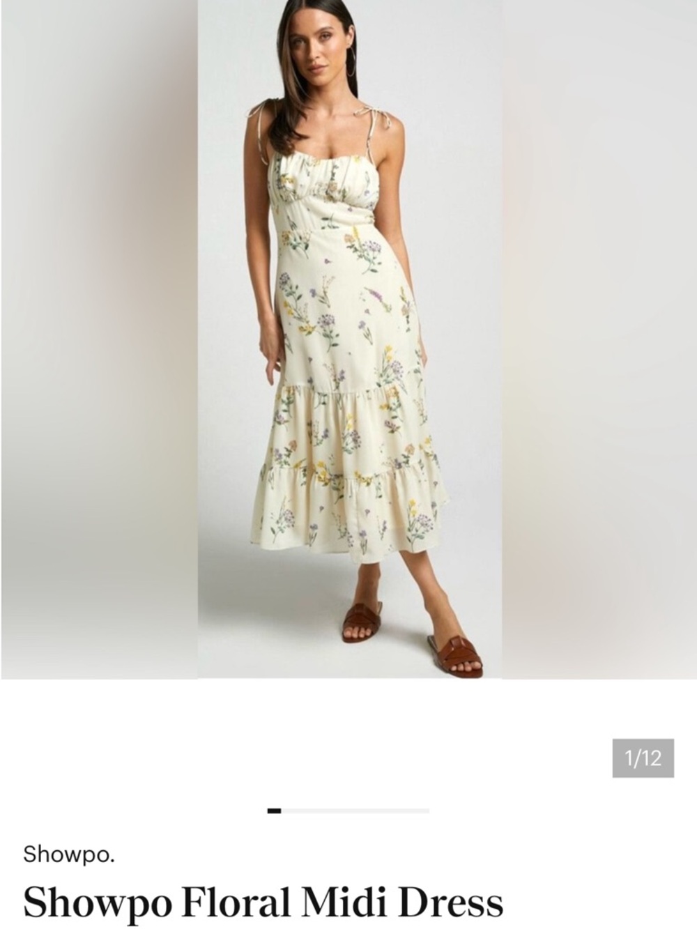 Showpo Butter Yellow Floral Midi Dress